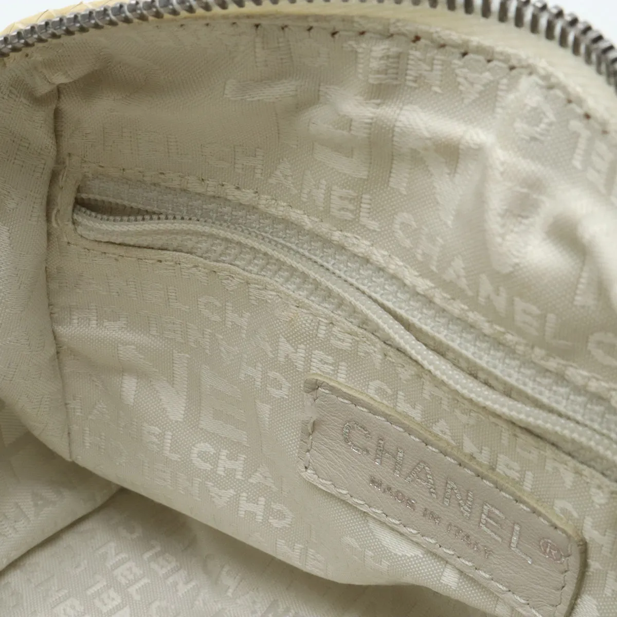 CHANEL Chanel Cocomark Wrapped Chain Bag One-Shoulder Shoulder Bag Cotton Canvas Pearson Ivory White Blumin