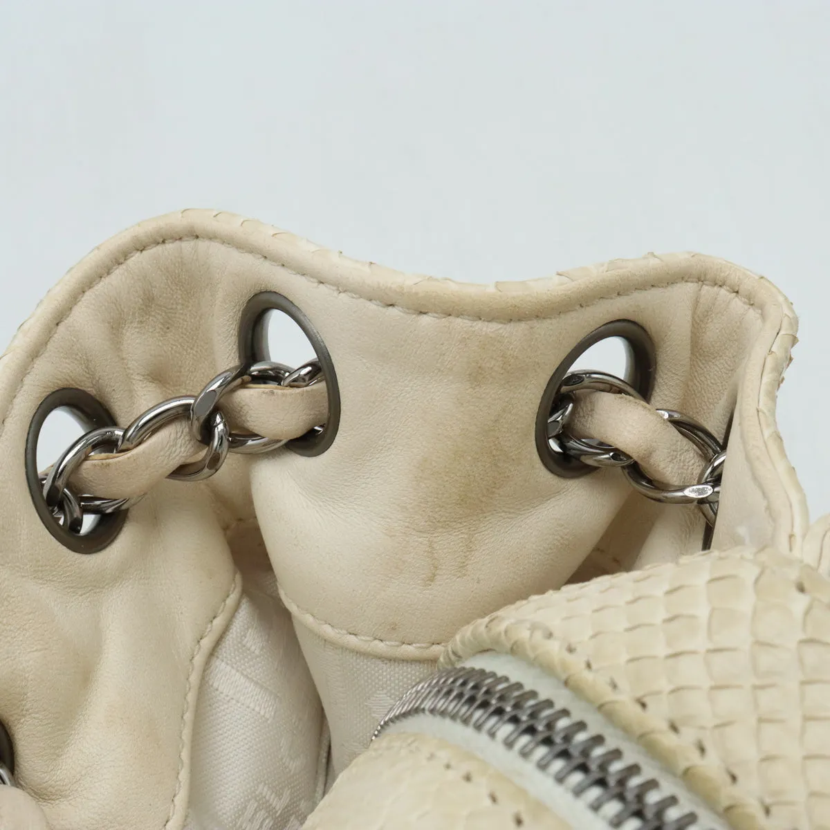 CHANEL Chanel Cocomark Wrapped Chain Bag One-Shoulder Shoulder Bag Cotton Canvas Pearson Ivory White Blumin