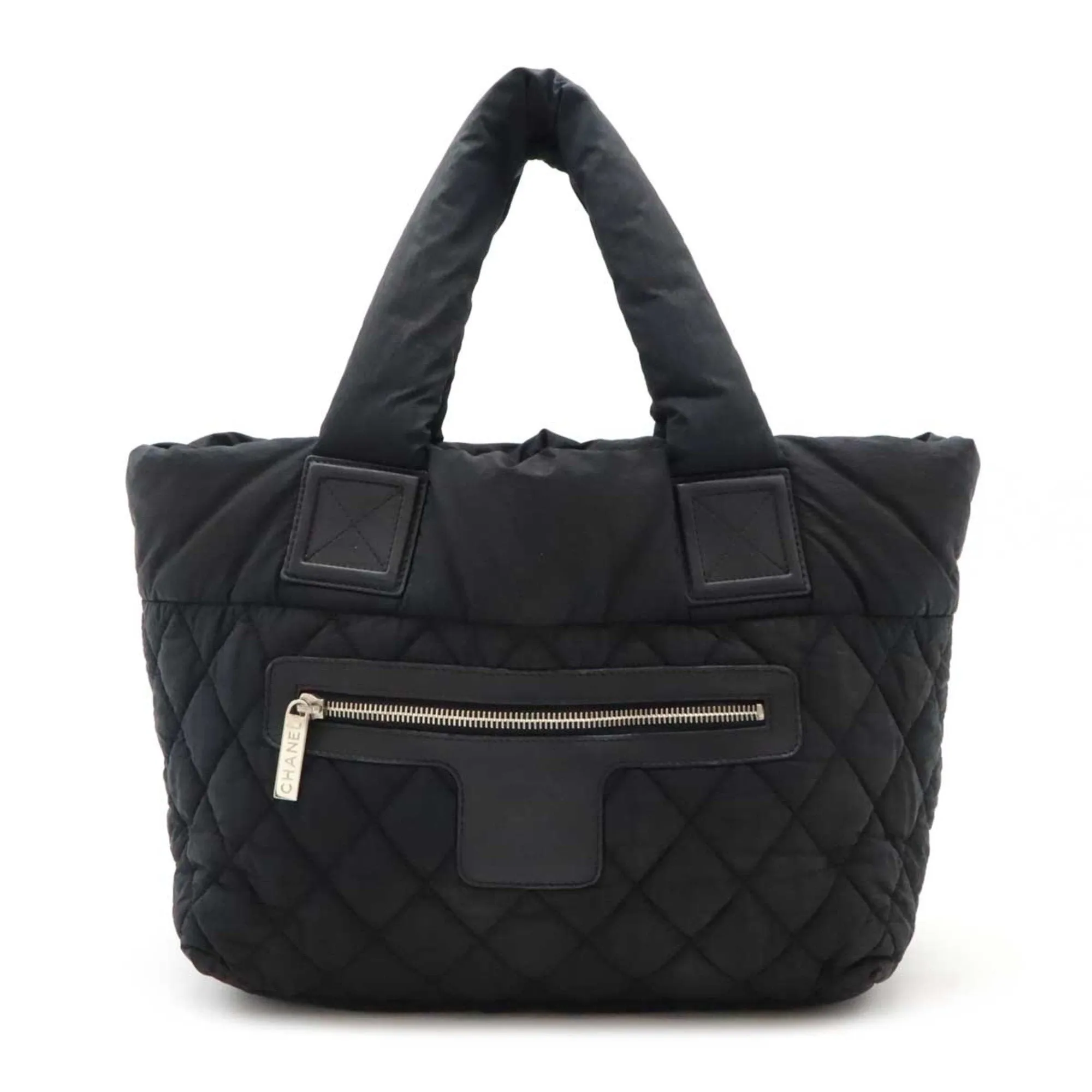 Chanel Coco Cocoon Nylon Leather Handbag Tote Bag (Pre-Owned)