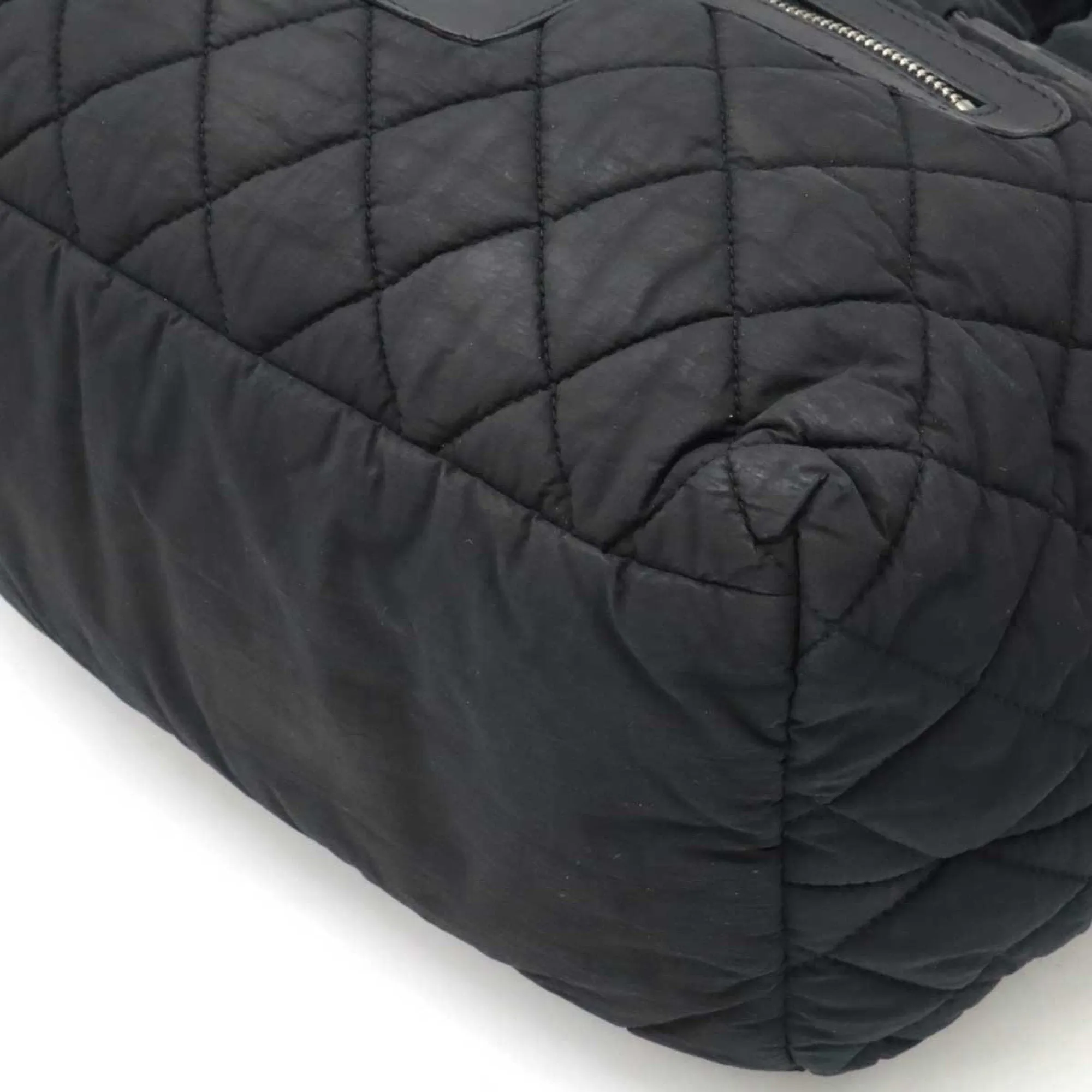 Chanel Coco Cocoon Nylon Leather Handbag Tote Bag (Pre-Owned)