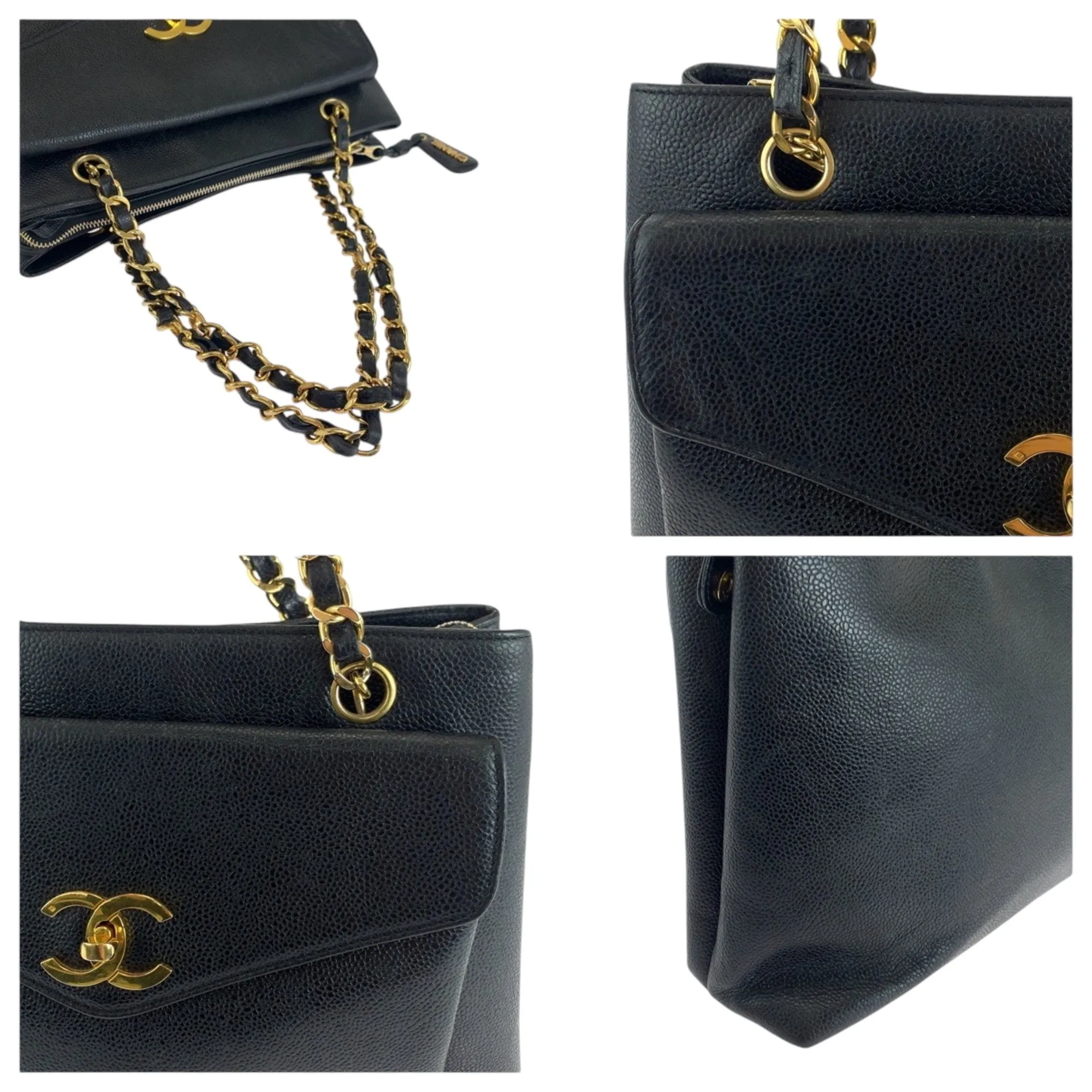 Chanel Grained Calfskin Shoulder Bag Tote Bag (Pre-Owned)