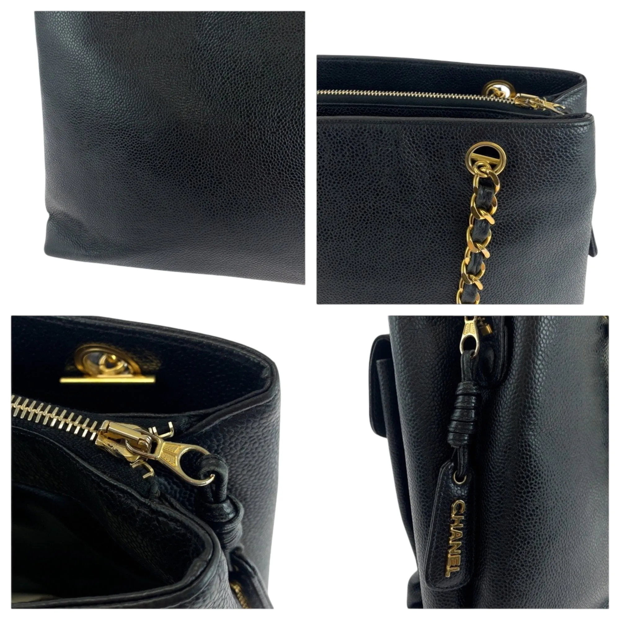 Chanel Grained Calfskin Shoulder Bag Tote Bag (Pre-Owned)