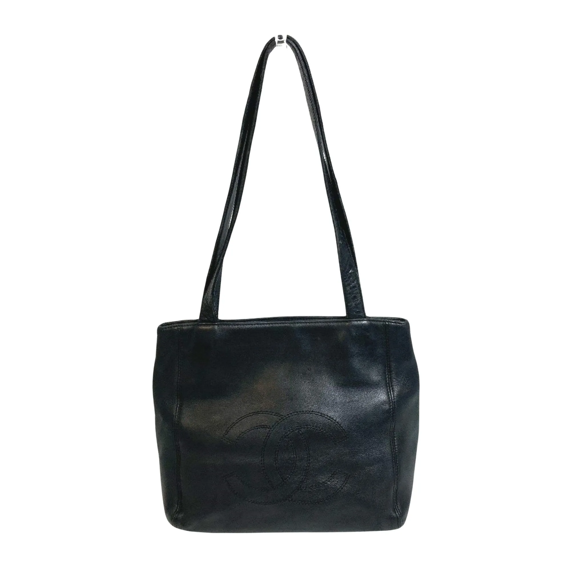 Chanel Logo Cc Leather Tote Bag (Pre-Owned)