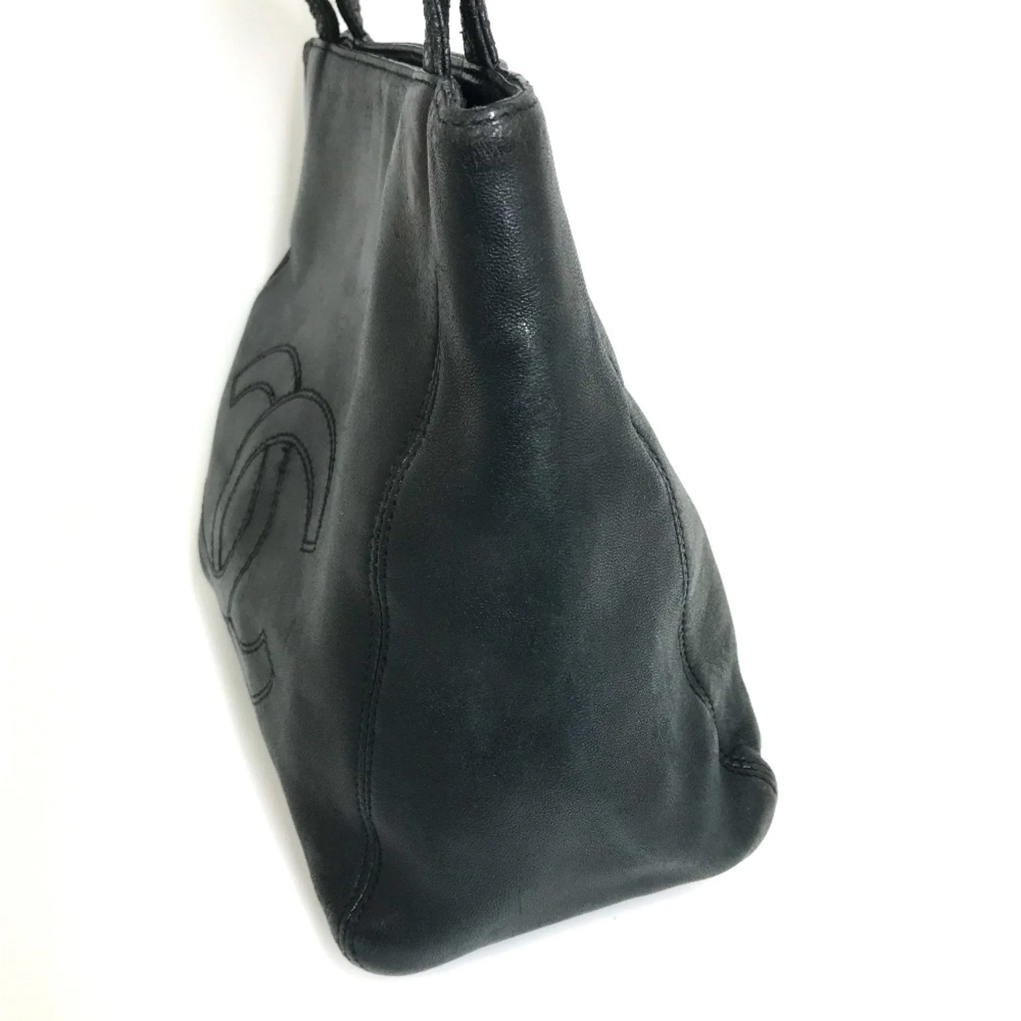 Chanel Logo Cc Leather Tote Bag (Pre-Owned)