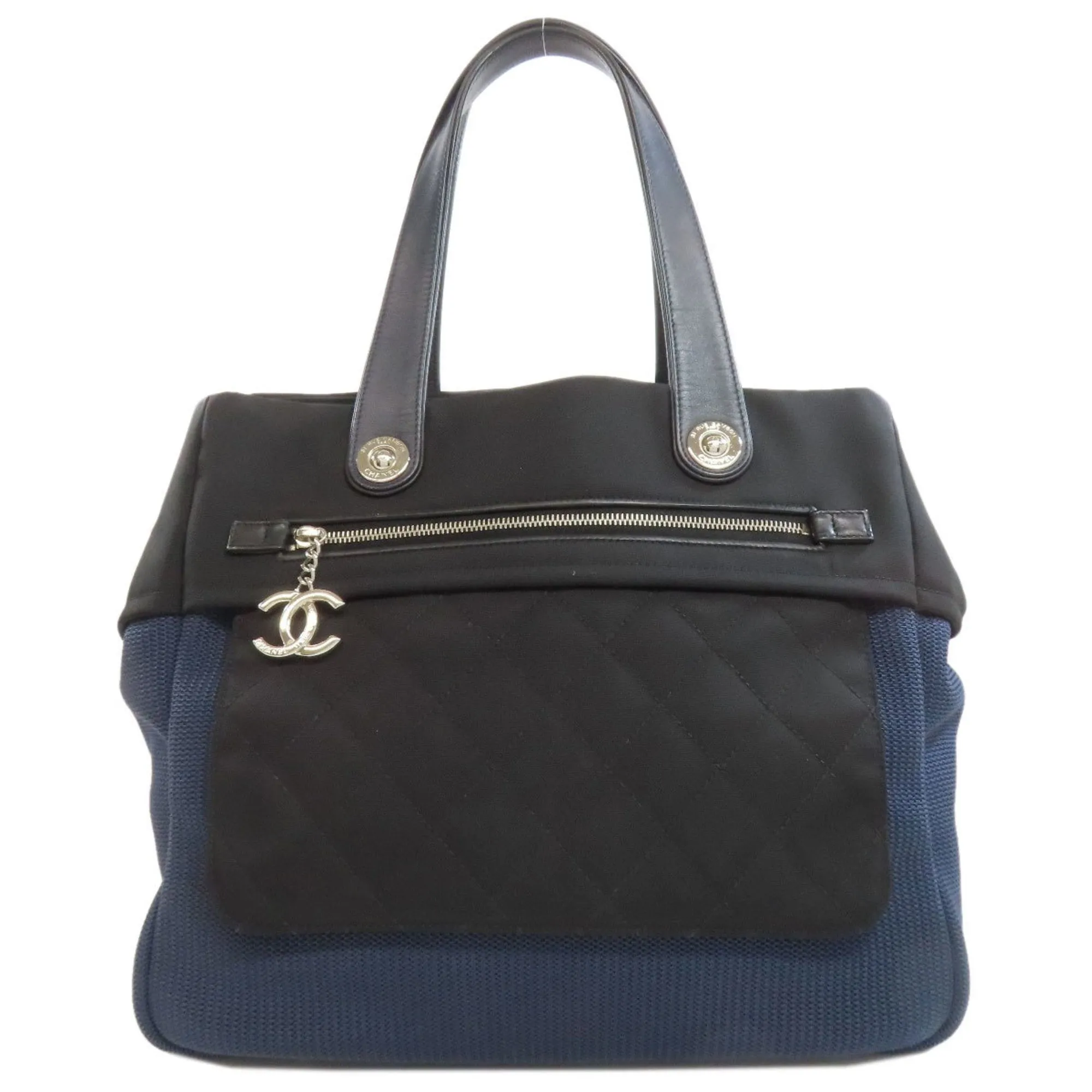 Chanel Navy Nylon Tote Bag (Pre-Owned)