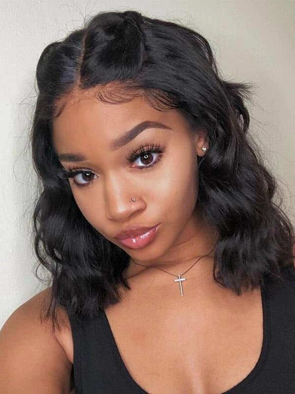 Chinalacewig 13x6 Undetectable HD Lace Front Wigs 150% Density Short Wave  Wigs CF157