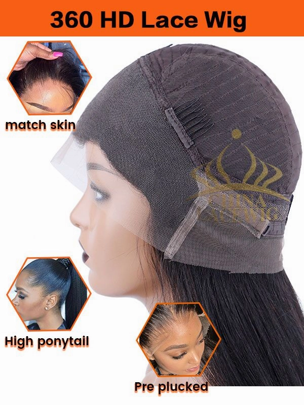 Chinalacewig 24hrs shipping Best Virgin Human Hair Deep Curly 360 HD Lace Wigs With Baby Hair CF228