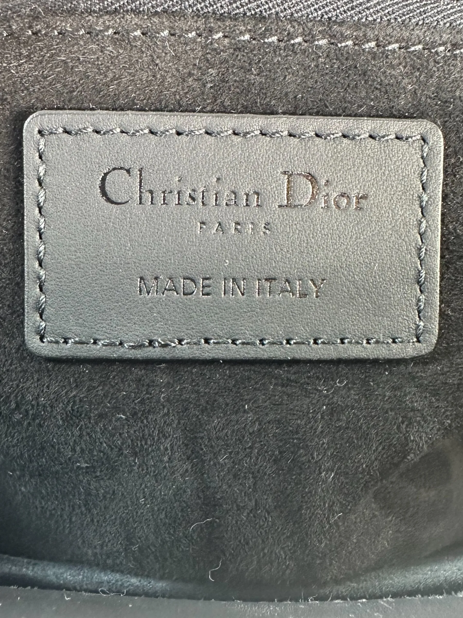 Christian Dior Black Calfskin Leather Ultramatte Large Lady Dior