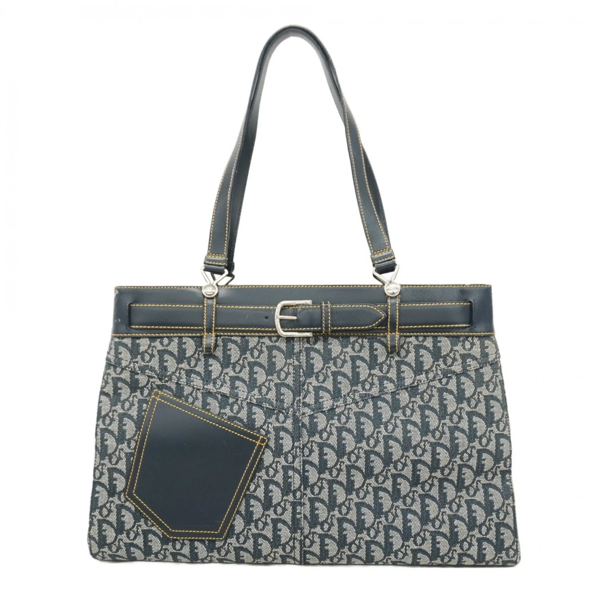 Christian Dior Canvas Leather Tote Bag (Pre-Owned)