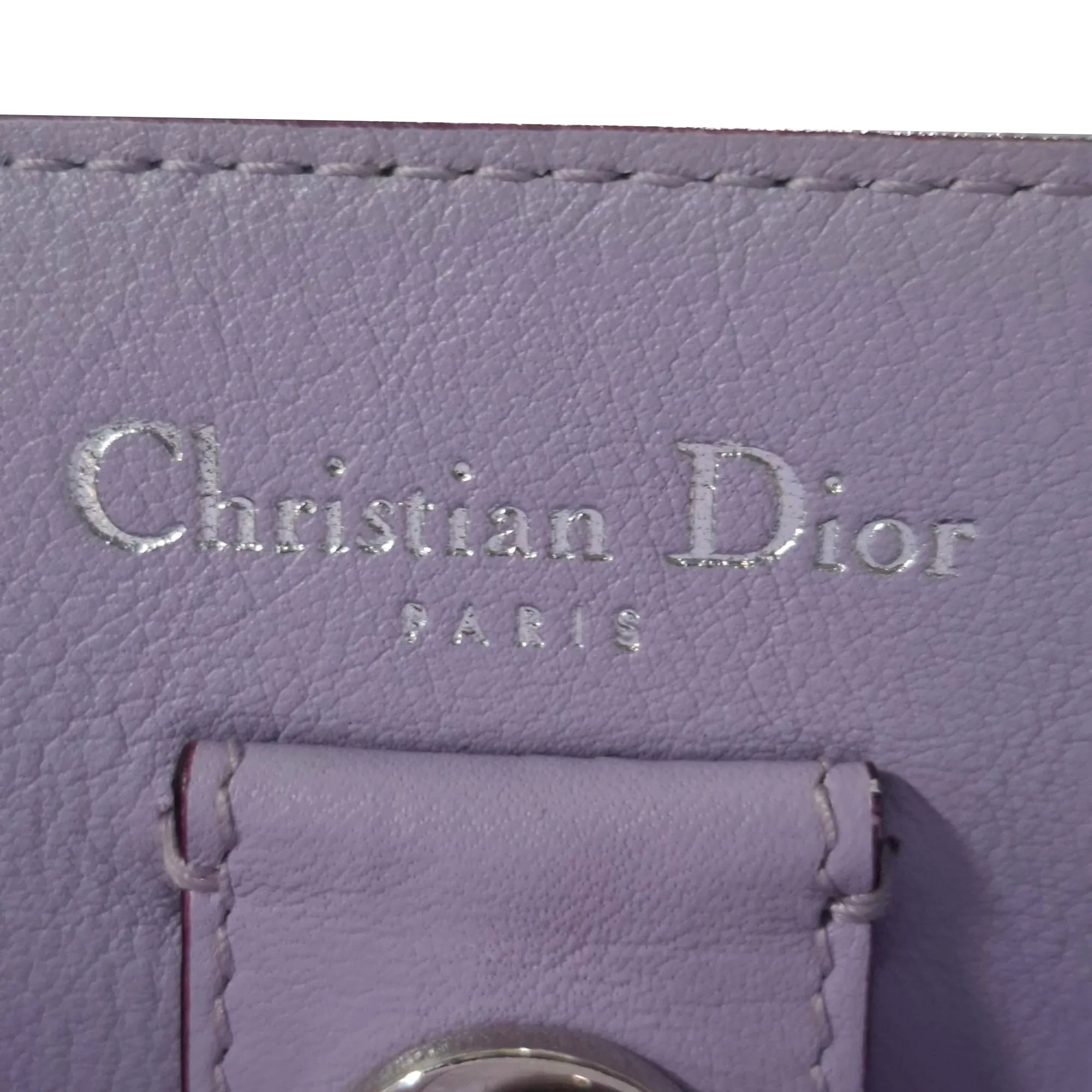 Christian Dior Medium Diorissimo Tote Bag in Navy Blue and Silver Leather