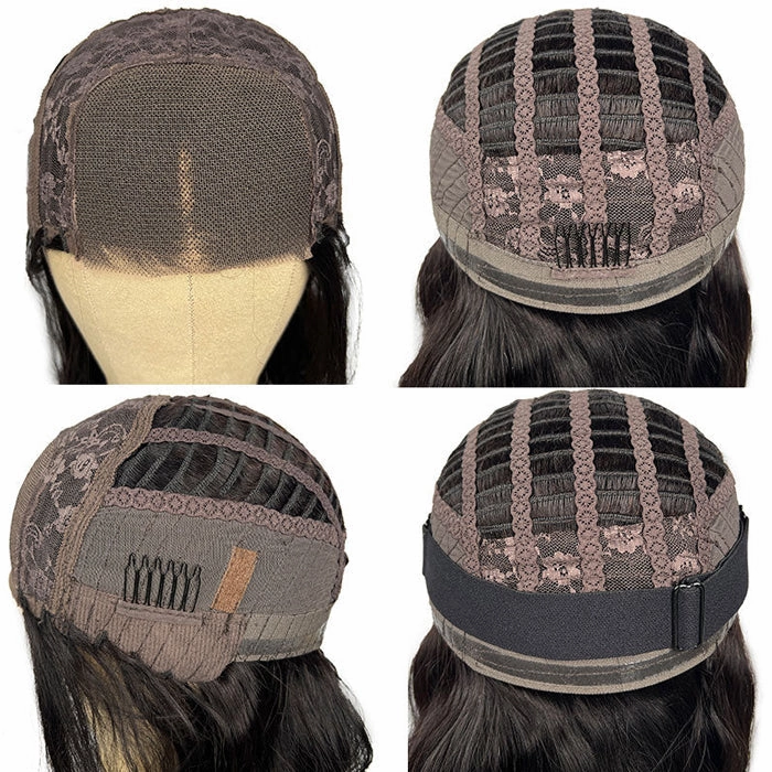 CLEARANCE Glueless Air Cap Skin Melt Swiss Lace Preplucked Human Hair Closure Wigs Kinky Curly