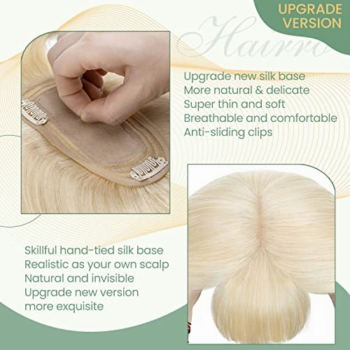 Clip in Hair Topper Human Hair with Silk Base Hairpiece