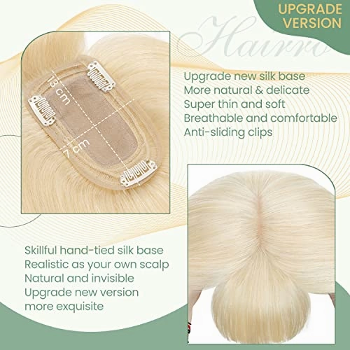 Clip in Hair Topper Human Hair with Silk Base Hairpiece