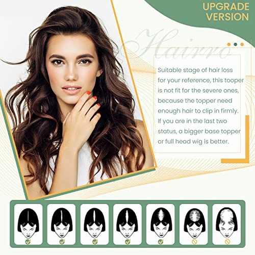 Clip in Hair Topper Human Hair with Silk Base Hairpiece