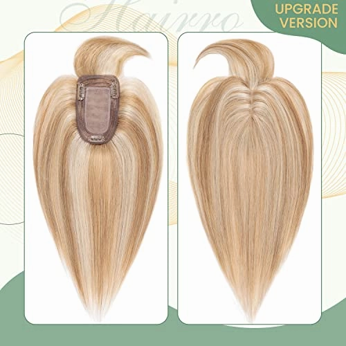 Clip in Hair Topper Human Hair with Silk Base Hairpiece