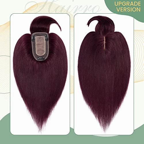 Clip in Hair Topper Human Hair with Silk Base Hairpiece