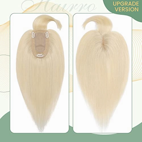 Clip in Hair Topper Human Hair with Silk Base Hairpiece