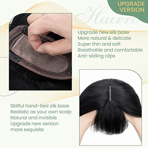 Clip in Hair Topper Human Hair with Silk Base Hairpiece