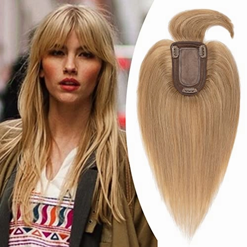 Clip in Hair Topper Human Hair with Silk Base Hairpiece