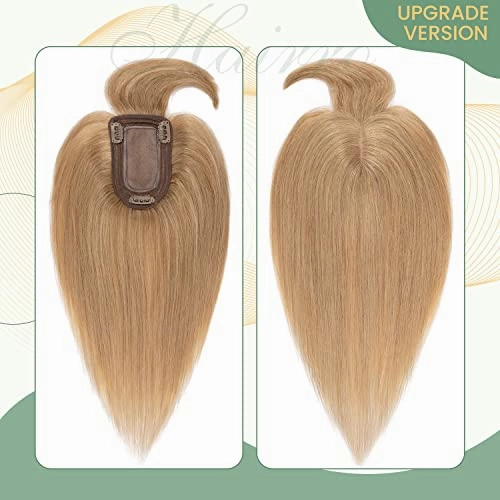 Clip in Hair Topper Human Hair with Silk Base Hairpiece
