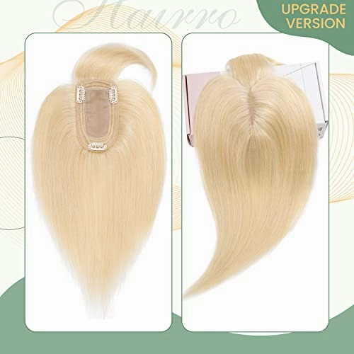 Clip in Hair Topper Human Hair with Silk Base Hairpiece
