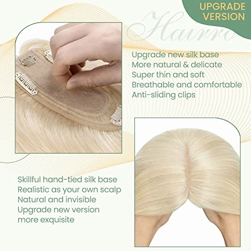 Clip in Hair Topper Human Hair with Silk Base Hairpiece