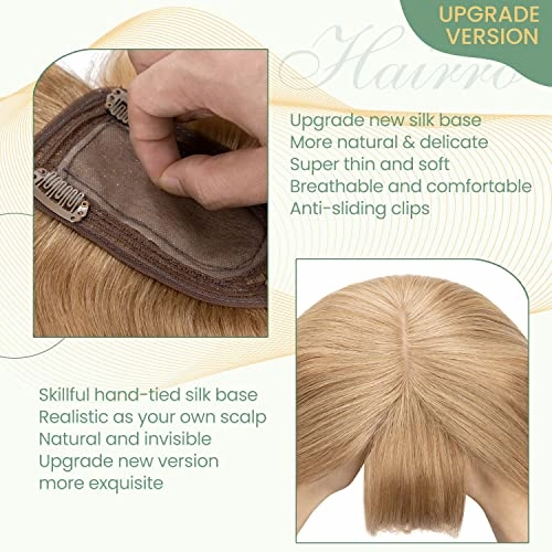 Clip in Hair Topper Human Hair with Silk Base Hairpiece