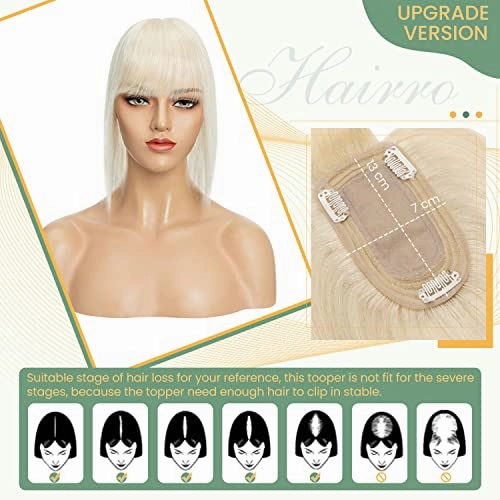Clip in Hair Topper Human Hair with Silk Base Hairpiece