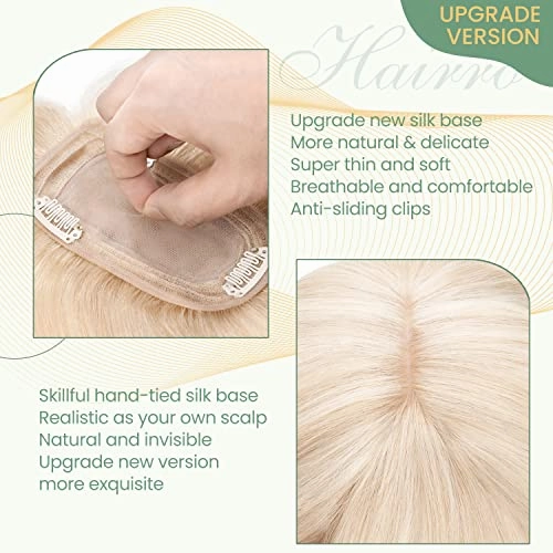 Clip in Hair Topper Human Hair with Silk Base Hairpiece