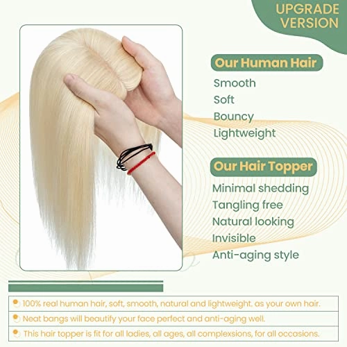 Clip in Hair Topper Human Hair with Silk Base Hairpiece