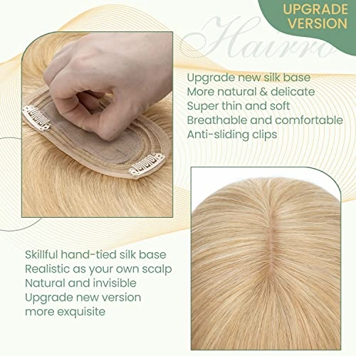 Clip in Hair Topper Human Hair with Silk Base Hairpiece