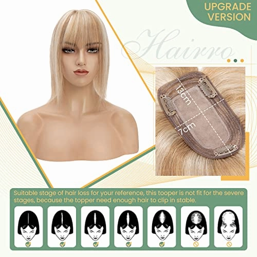 Clip in Hair Topper Human Hair with Silk Base Hairpiece