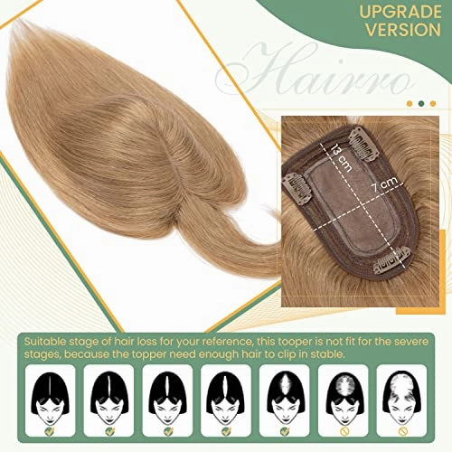 Clip in Hair Topper Human Hair with Silk Base Hairpiece