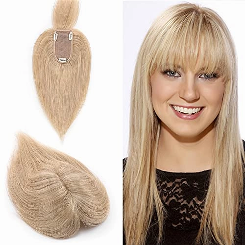 Clip in Hair Topper Human Hair with Silk Base Hairpiece