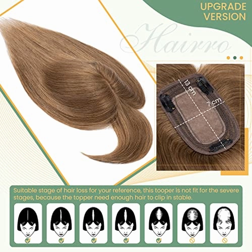 Clip in Hair Topper Human Hair with Silk Base Hairpiece