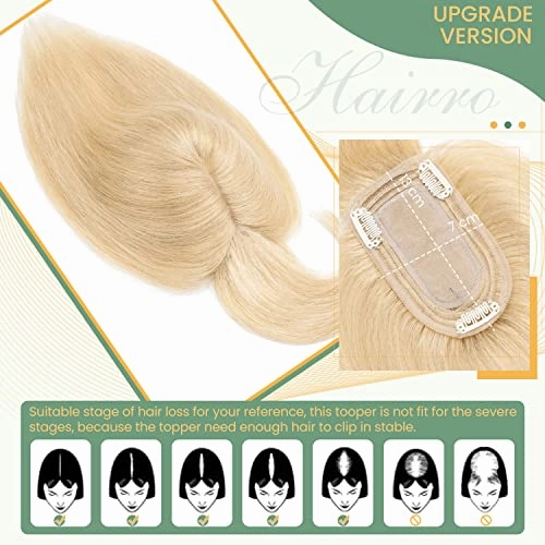 Clip in Hair Topper Human Hair with Silk Base Hairpiece