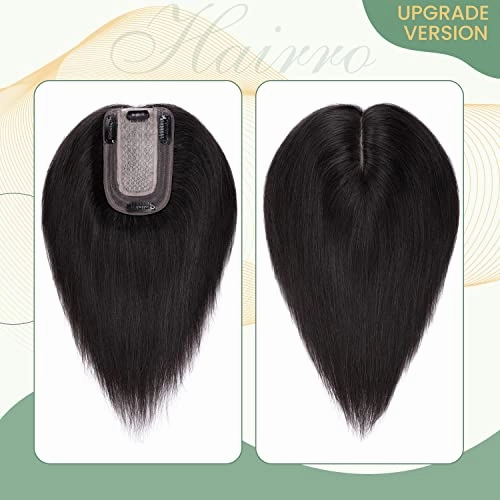 Clip in Hair Topper Human Hair with Silk Base Hairpiece