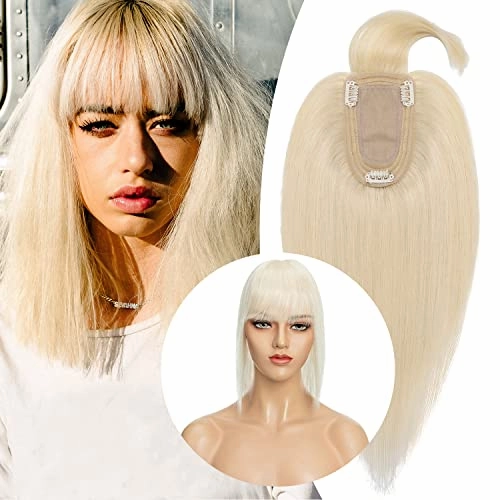 Clip in Hair Topper Human Hair with Silk Base Hairpiece