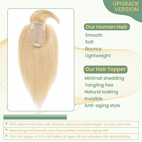Clip in Hair Topper Human Hair with Silk Base Hairpiece