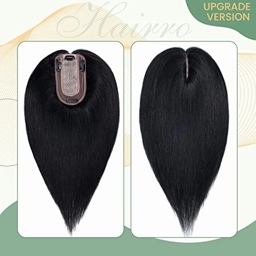 Clip in Hair Topper Human Hair with Silk Base Hairpiece