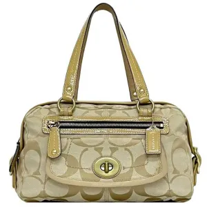 Coach Canvas Patent Leather Handbag Tote Bag (Pre-Owned)