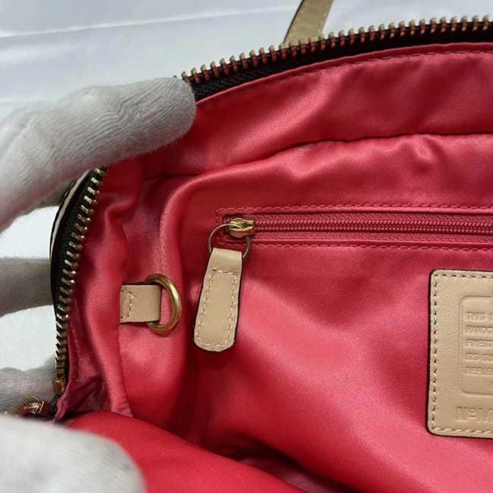Coach Canvas Patent Leather Handbag Tote Bag (Pre-Owned)