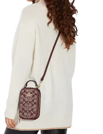 Coach Eva Phone Crossbody In Signature Chambray