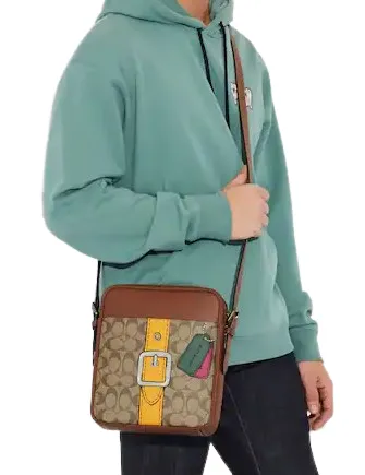 Coach Hudson Crossbody 21 In Signature Canvas With Trompe L'oeil Print