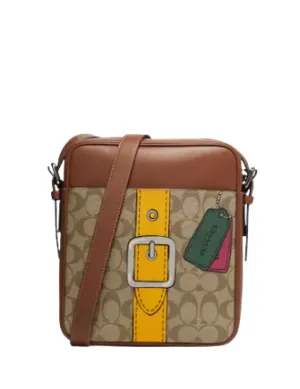 Coach Hudson Crossbody 21 In Signature Canvas With Trompe L'oeil Print