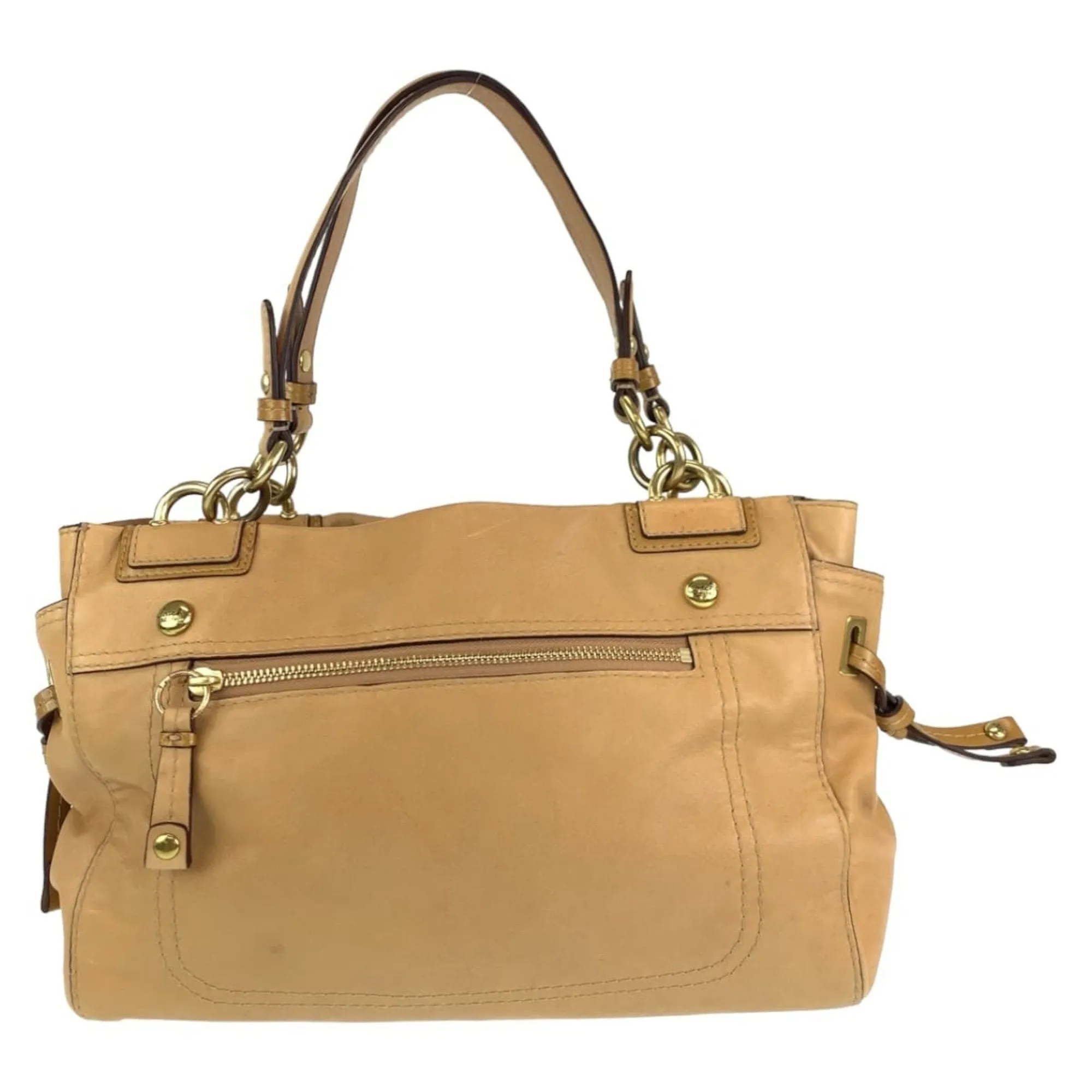 Coach Leather Handbag Tote Bag (Pre-Owned)