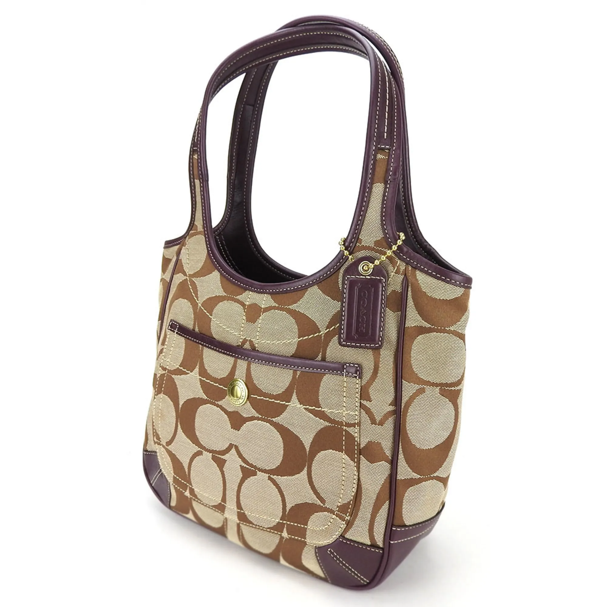 Coach Signature  Canvas Leather Tote Bag (Pre-Owned)
