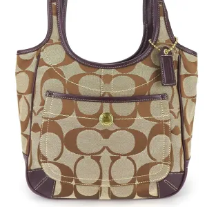 Coach Signature  Canvas Leather Tote Bag (Pre-Owned)