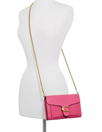 Coach Tabby Chain Leather Clutch Crossbody