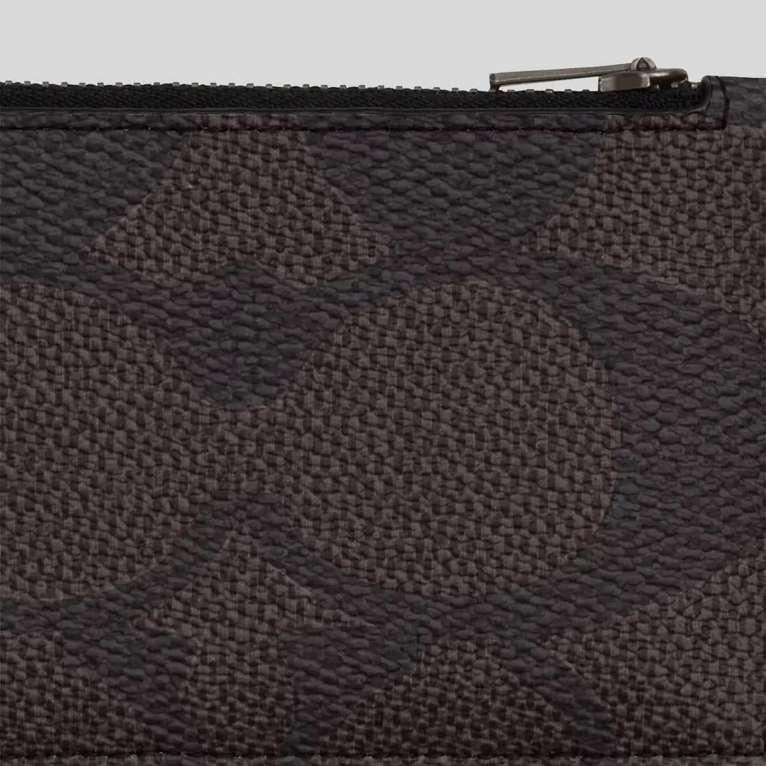 COACH Zip Card Case In Blocked Signature Canvas Walnut/Tan CAB81